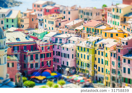 View on architecture of Vernazza town. Vernazza is View on architecture of Vernazza town. Vernazza is 31758839