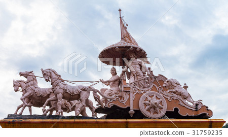 Sculpture of Hindu God Krishna and Arjuna 31759235