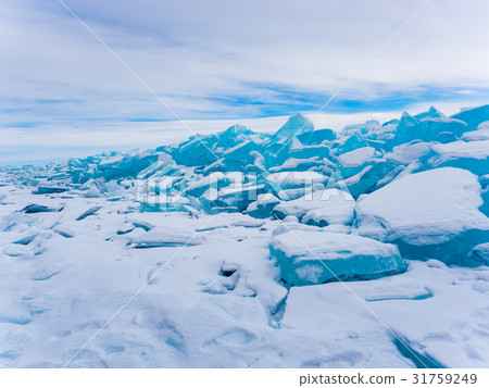 Ice blocks in Frozen Lake Baikal 31759249
