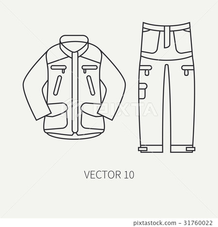 Line flat vector hunt and camping icon khaki Line flat vector hunt and camping icon khaki 31760022