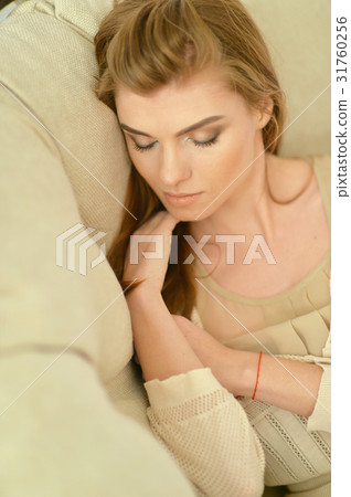 sleeping beautiful young woman 31760256