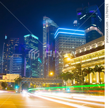 Singapore traffic , motion blur 31760421