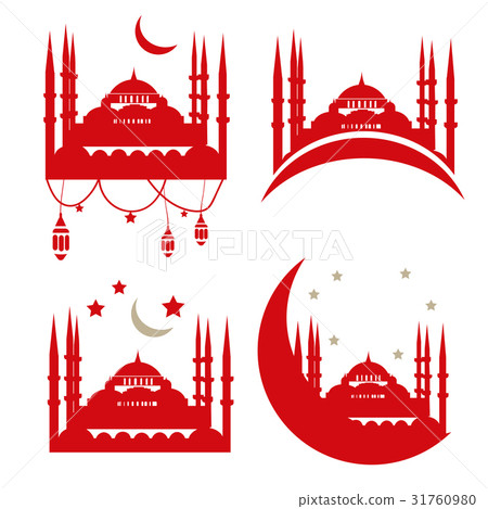 Turkish Community Illustration: Sultan Ahmed Mosque. Blue Mosque vector illustration.  Turkish Community Illustration: Sultan Ahmed Mosque. Blue Mosque vector illustration.  31760980