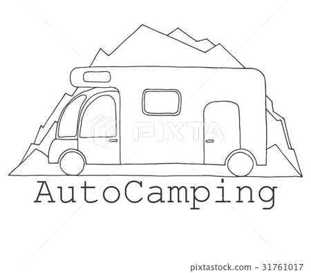 Camper on a background of mountains. 31761017