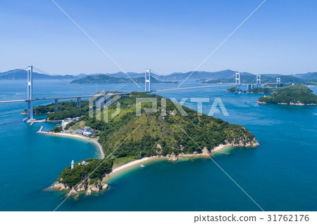 Mashima and Kurushima Kaikyo Ohashi (Shimanami Kaido) Aerial photograph 31762176