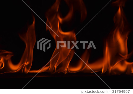 Fire flames on black background Fire flames on black background 31764907