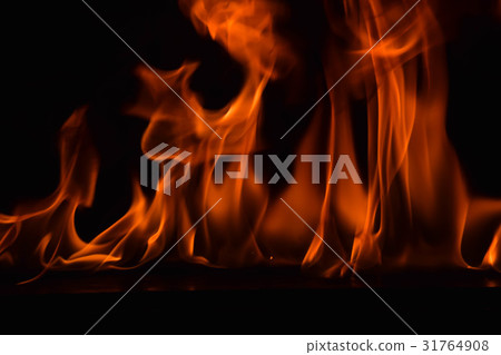 Fire flames on black background Fire flames on black background 31764908