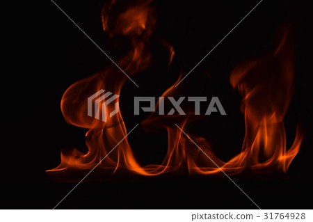 Fire flames on black background Fire flames on black background 31764928