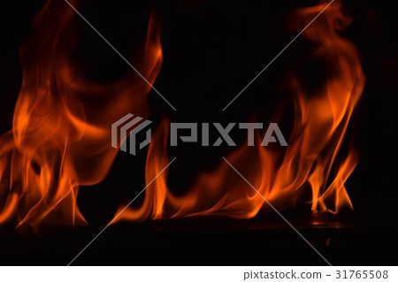 Fire flames on black background Fire flames on black background 31765508
