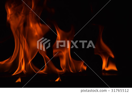 Fire flames on black background 31765512
