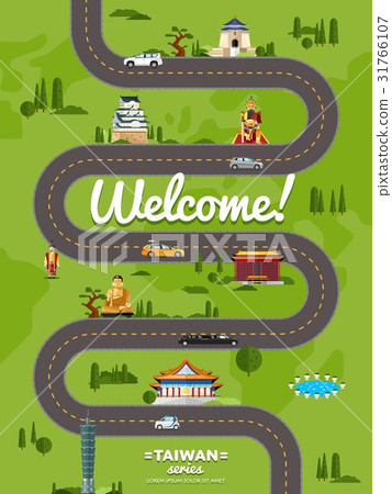 Welcome to Taiwan poster with famous attractions Welcome to Taiwan poster with famous attractions 31766107