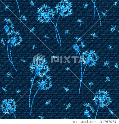 Vector denim floral seamless pattern. Faded jeans Vector denim floral seamless pattern. Faded jeans 31767073