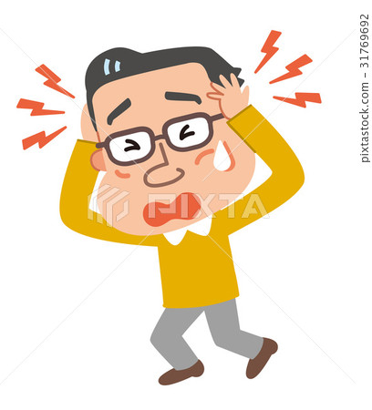Male menopausal headache illustration 31769692