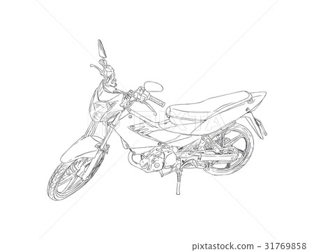 old and red motorbike sketch vector. old and red motorbike sketch vector. 31769858