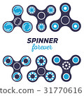 Vector illustration of set of fidget spinners 31770616