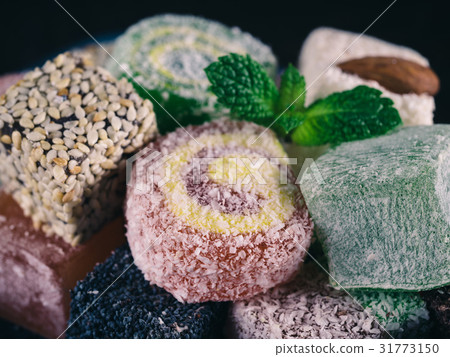 Turkish delight assortment close up Turkish delight assortment close up 31773150