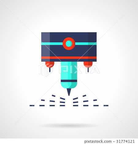 CNC laser machine flat color vector icon 31774121