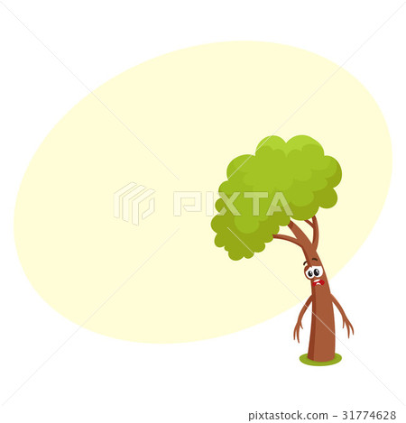Funny comic tree character feeling sad, upset Funny comic tree character feeling sad, upset 31774628