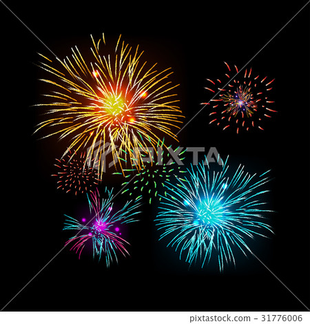 Colorful fireworks isolated on the dark background Colorful fireworks isolated on the dark background 31776006