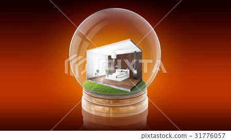 Transparent sphere ball with concept interior 31776057