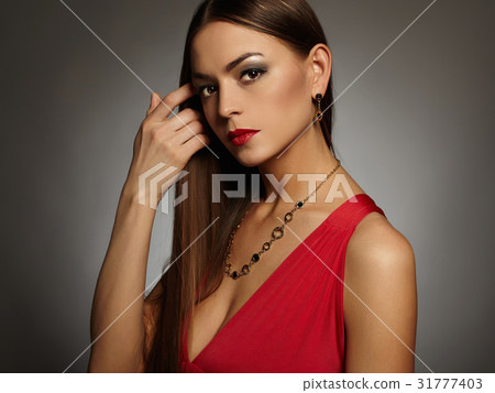 sexy lady in red dress 31777403