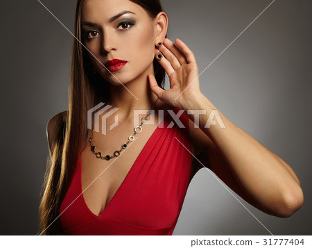 beautiful lady in red dress beautiful lady in red dress 31777404
