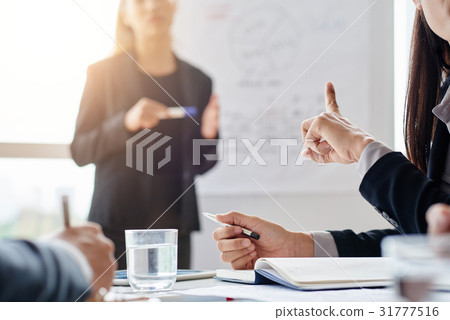 Having Presentation in Spacious Boardroom Having Presentation in Spacious Boardroom 31777516