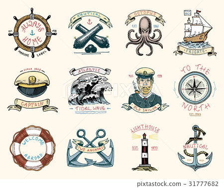 set of engraved vintage, hand drawn, old, labels 31777682