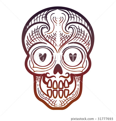 Decorative calavera or skull isolated icon Decorative calavera or skull isolated icon 31777693