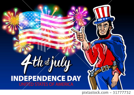 USA pin men. 4th of July Independence Day Vector USA pin men. 4th of July Independence Day Vector 31777732