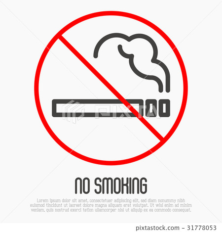 No smoking thin line sign. Vector illustration. 31778053