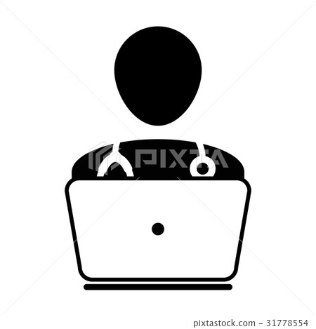 Doctor Icon Vector Online Consultation With Laptop Doctor Icon Vector Online Consultation With Laptop 31778554