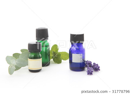 Eucalyptus, mint and lavender essential oil image 31778796