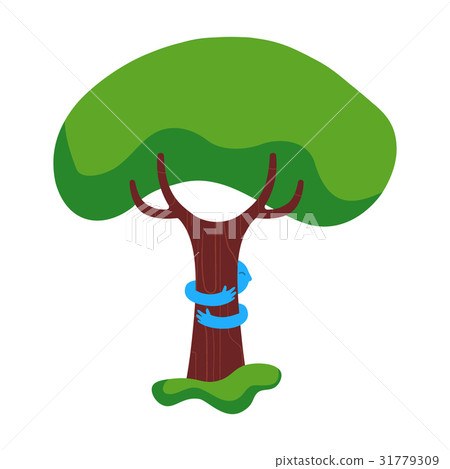 Tree hug children nature help concept illustration 31779309