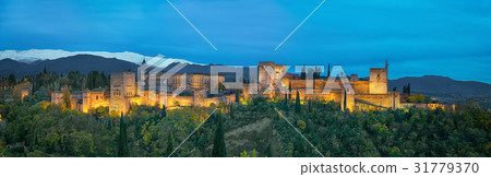 Panorama of Alhambra fortress in Granada Panorama of Alhambra fortress in Granada 31779370