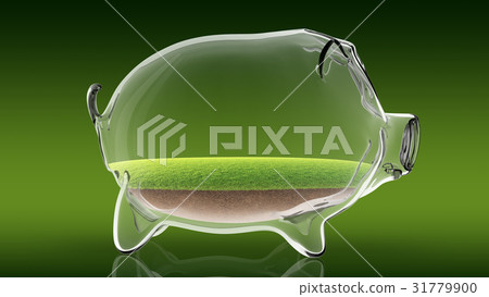 Transparent empty piggy bank. 3d rendering - Stock Illustration ...
