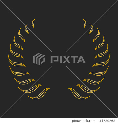 Gold award laurel wreath on dark background. 31780268