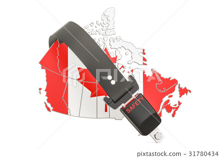 Canadian map with safety belt. Security 31780434