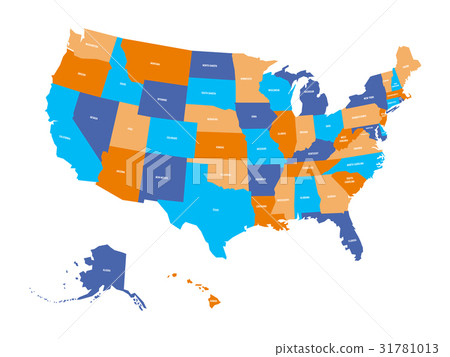 Political map of USA, United States of America 31781013