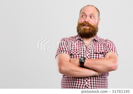 Contented man with ginger beard 31781195