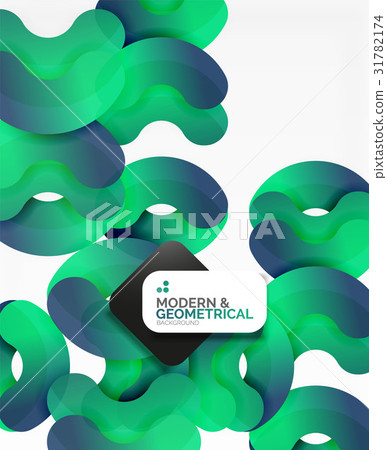 Abstract color geometric round shapes on white 31782174