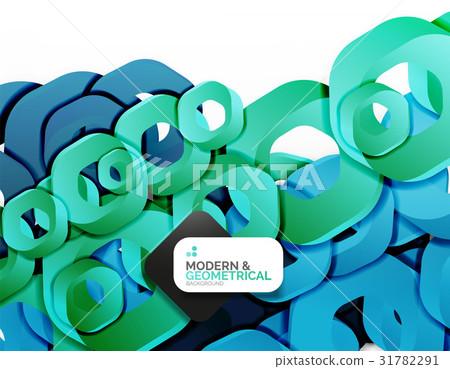 Geometric abstract background, cut chain shapes or 31782291