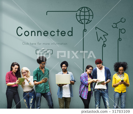 People connected with global communications network People connected with global communications network 31783109