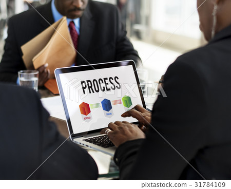 Woman working on laptop network graphic overlay 31784109