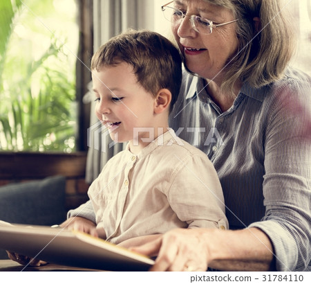 Grandmother Grandson Family Reading Leisure Grandmother Grandson Family Reading Leisure 31784110