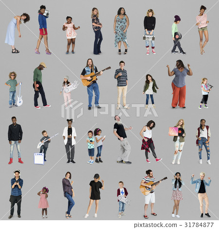 Diverse of People Enjoy Music Lifestyle Studio Isolated 31784877