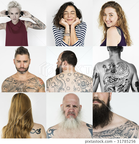 Collection of people with tattoo art 31785256