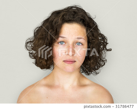 Young Adult Woman Topless Studio Portrait 31786477