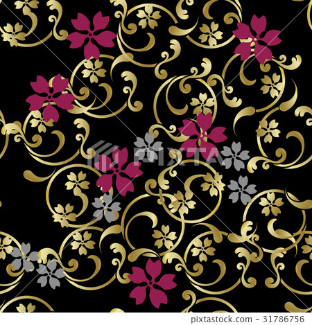 日本模式阿拉伯式花紋圖案 31786756