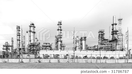 Oil refinery factory with white background Pipe Oil refinery factory with white background Pipe 31786787